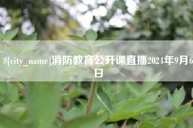 锡林郭勒盟消防教育公开课直播2024年9月6日