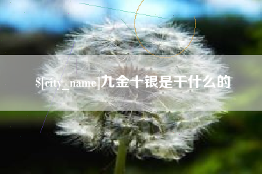 锡林郭勒盟九金十银是干什么的