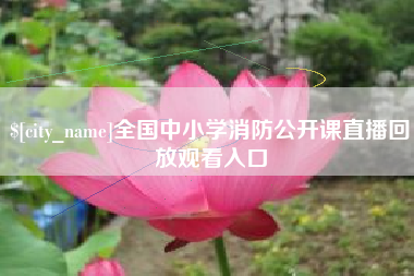 锡林郭勒盟全国中小学消防公开课直播回放观看入口
