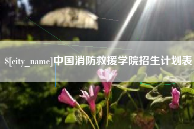 锡林郭勒盟中国消防救援学院招生计划表